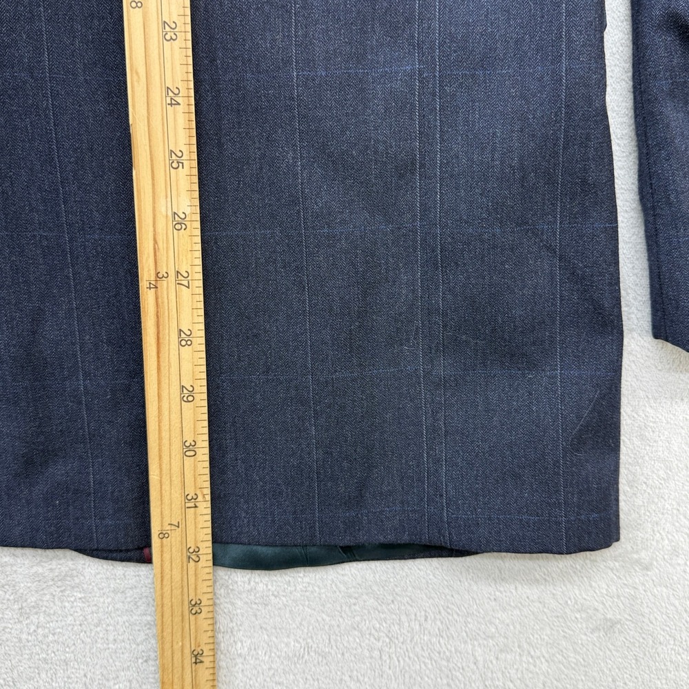 Evan-Picone Suit Mens 44L Navy Blue Pinstripe Wool 2-Piece Blazer Trousers USA - Picture 6 of 16